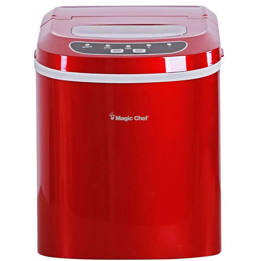 Magic Chef 27 Lb Portable Countertop Ice Maker, Red