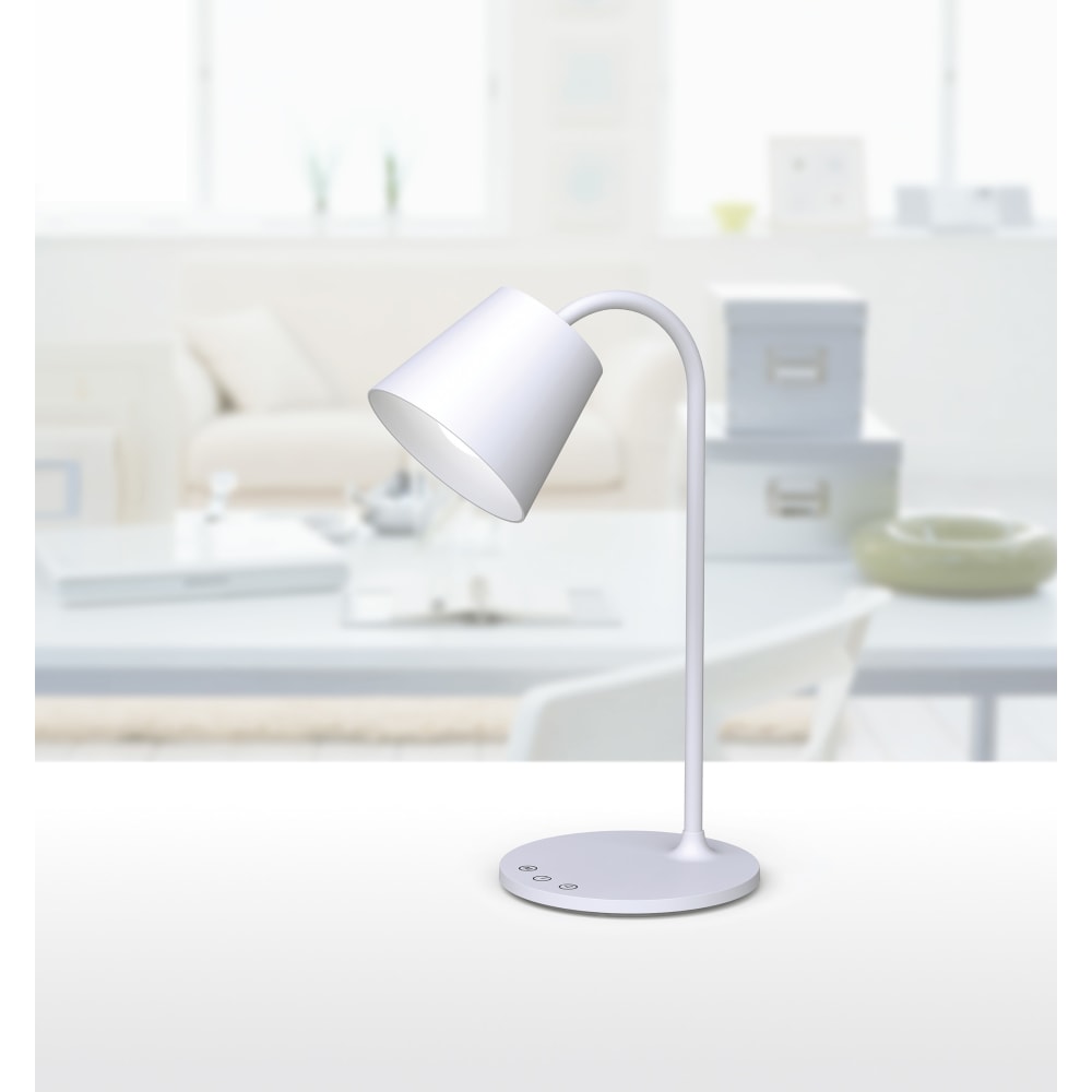 Realspace Kessly LED Desk Lamp With USB Port, 17inH, White