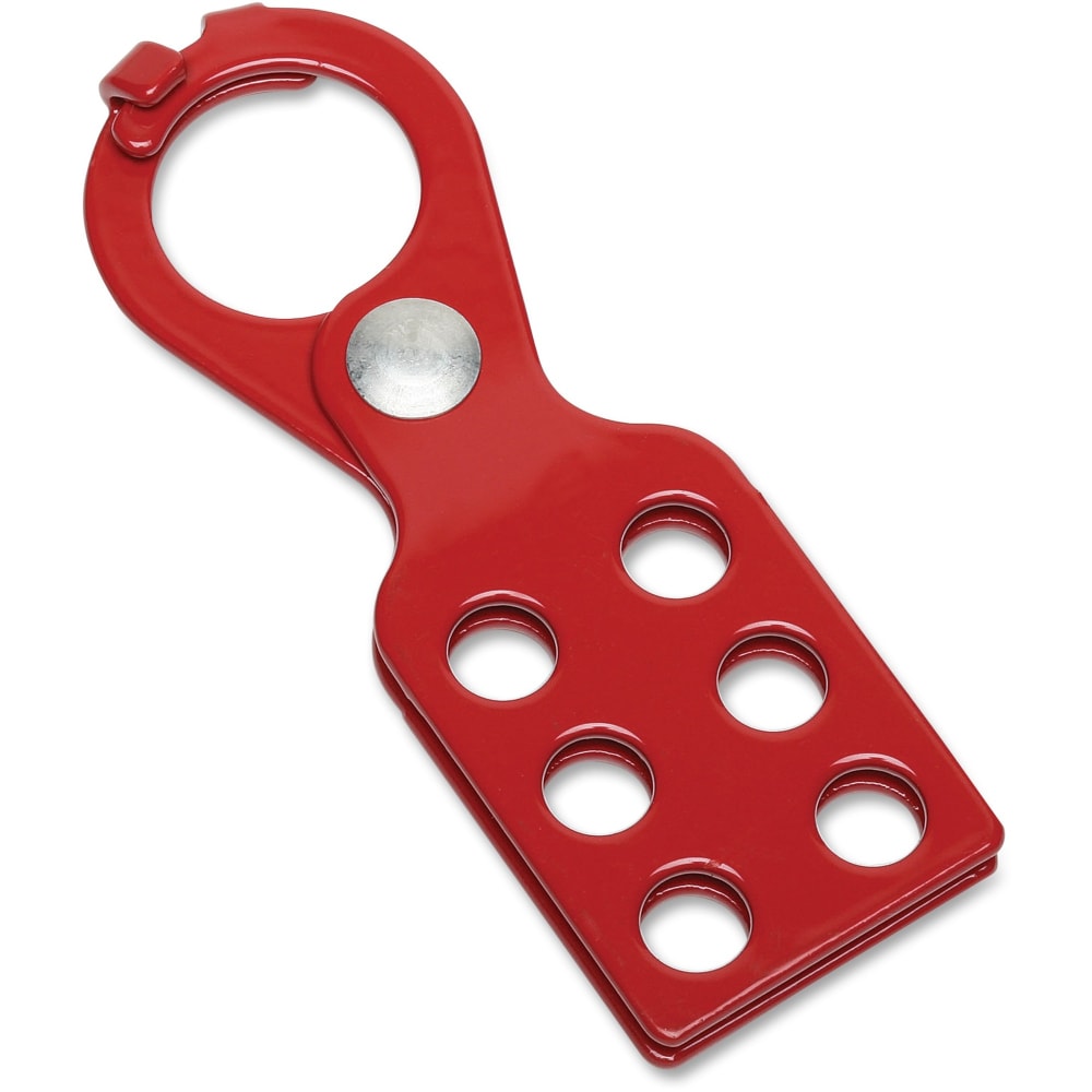 SKILCRAFT Steel Lockout/Tagout Hasp, 1 1/2in x 5in, Red