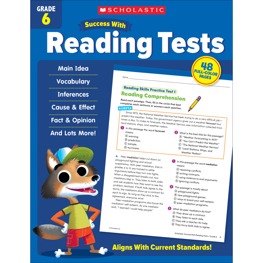 Scholastic Success With Reading Tests, Grade 6