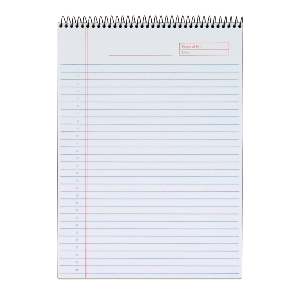 TOPS Docket Gold Wirebound Writing Pad, 8 1/2in x 11 3/4in, Legal Ruled, 70 Sheets, White