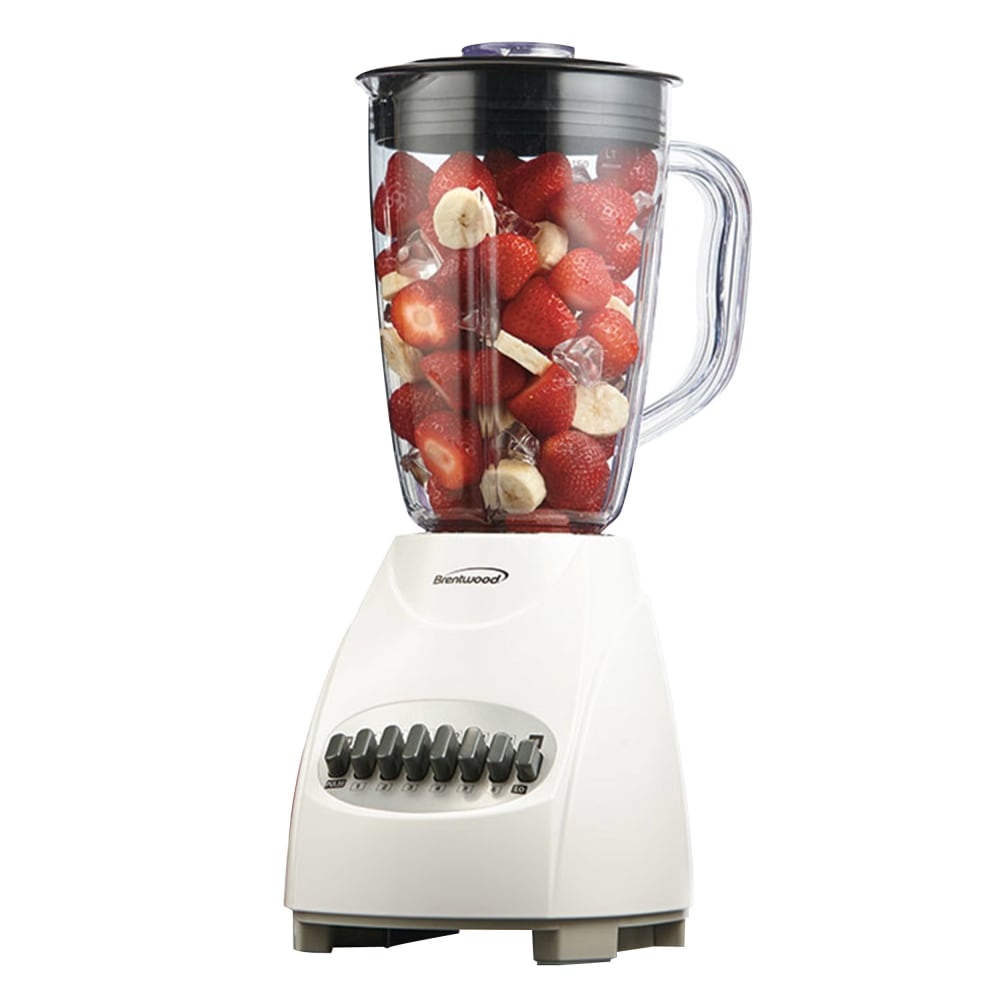 Brentwood 12-Speed Blender With Plastic Jar, White