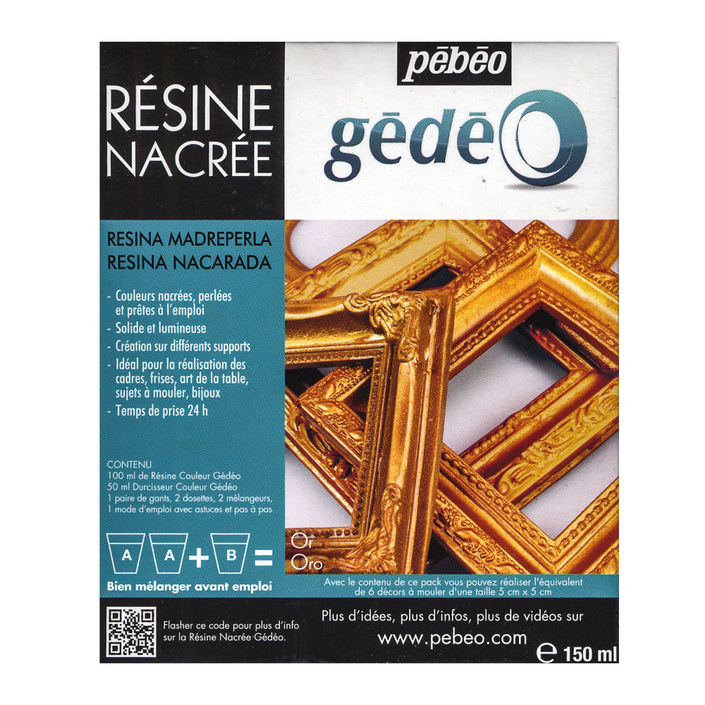 Pebeo Gedeo Pearl Resins, Gold, 150 Ml