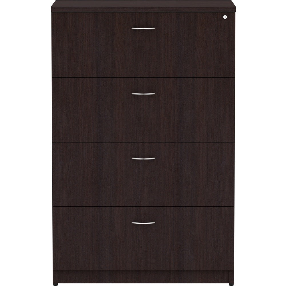 Lorell Essentials 35-1/2inW x 22inD Lateral 4-Drawer File Cabinet, Espresso