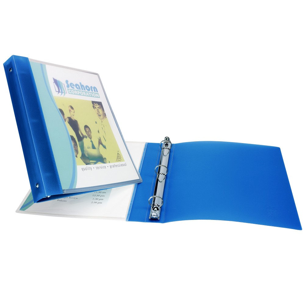 Avery Flexible View 3 Ring Binder, 1in Round Rings, Blue, 1 Binder