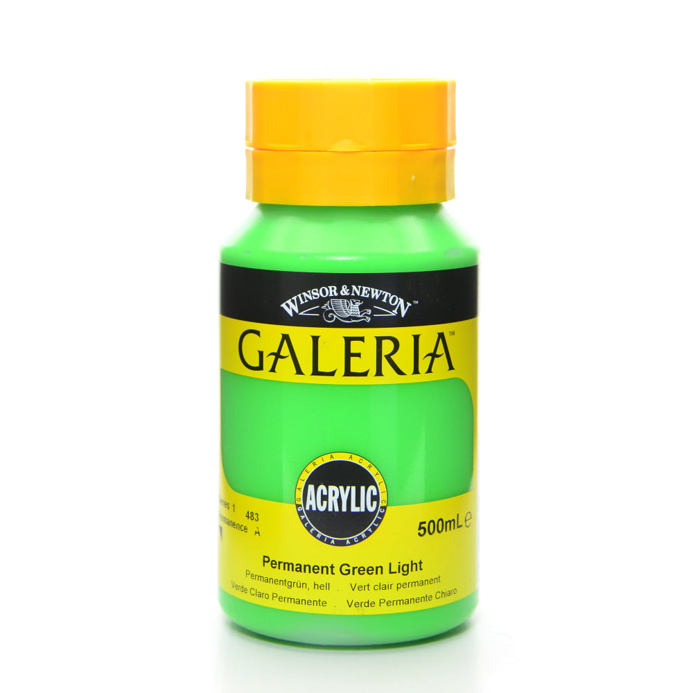 Winsor & Newton Galeria Flow Formula Acrylic Colors, 500 mL, Permanent Green Light, 483