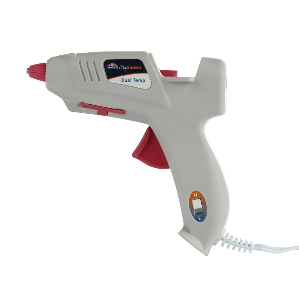 Elmers CraftBond 20-Watt Mini Dual-Temp Glue Gun, Gray/Pink