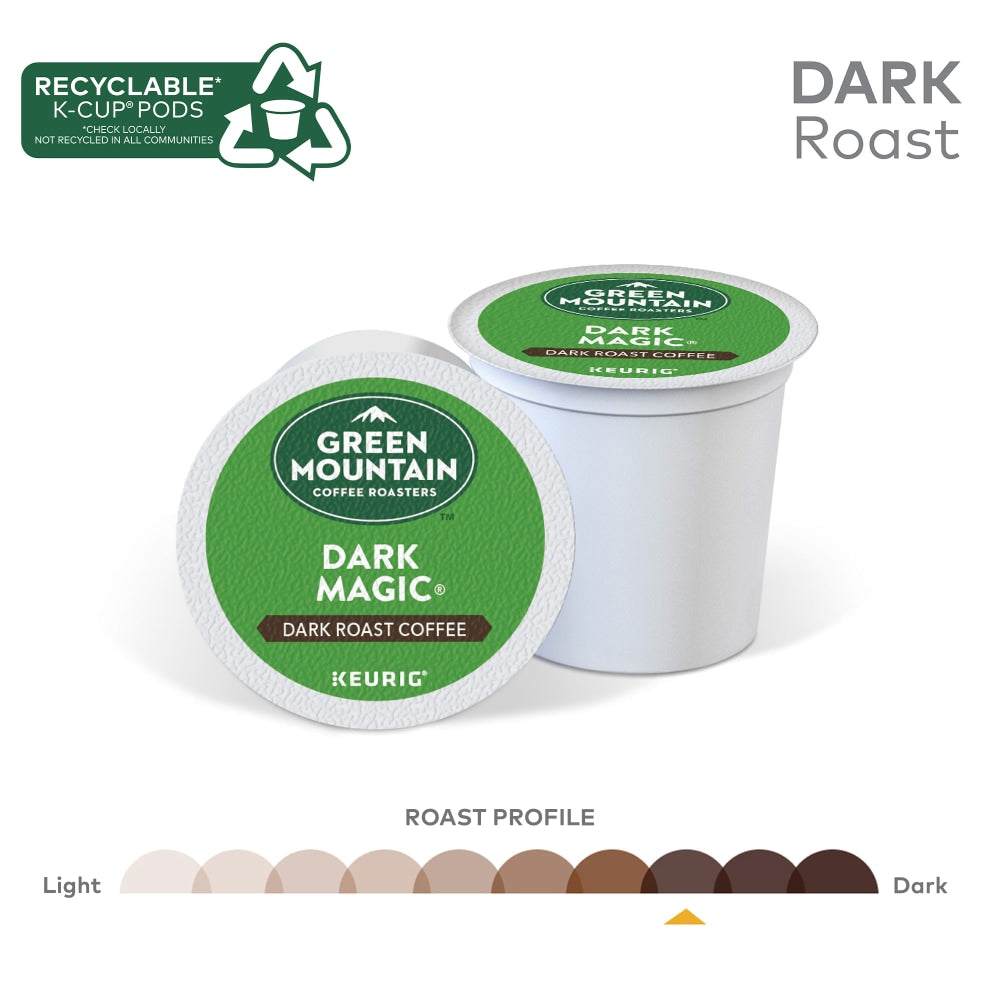 Green Mountain Coffee Dark Magic Extra-Bold Coffee K-Cup Pods, Dark Roast, Classic, Box Of 48 Pods