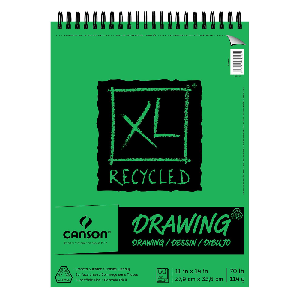 Canson XL Drawing Pads, 11in x 14in, 60 Sheets Per Pad, Pack Of 2 Pads