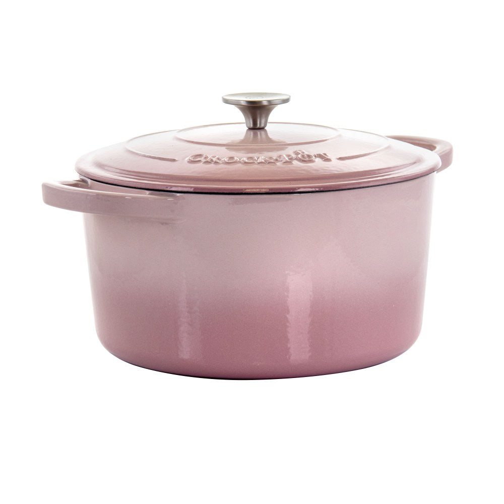 Crock-Pot Artisan 2-Piece Enameled Cast Iron Dutch Oven, 7 Quarts, Blush Pink