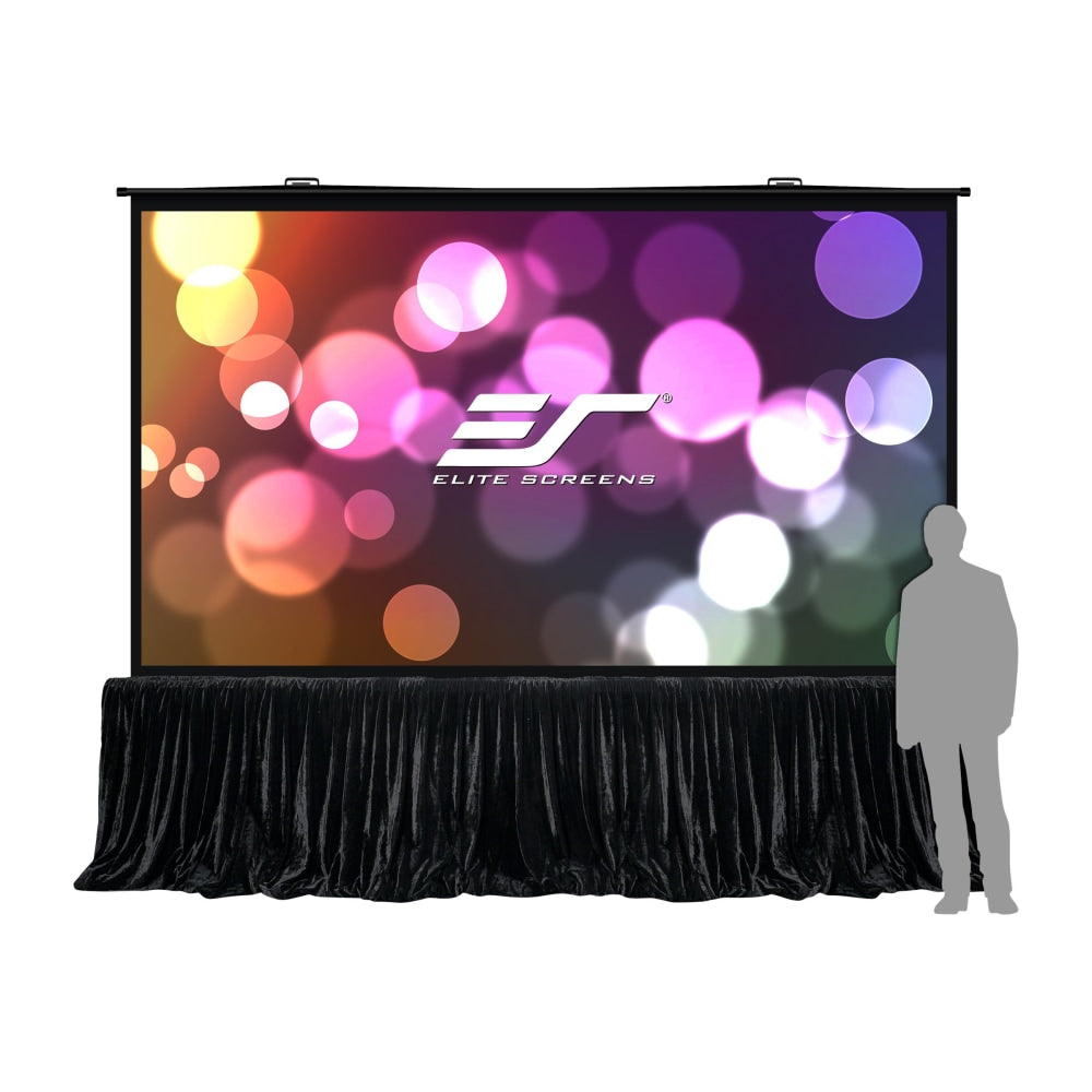 Elite Screens QuickStand 5-Second Series - Projection screen with floor stand - floor-standing - 163in (163 in) - 4:3 - MaxWhite FG - black, silver