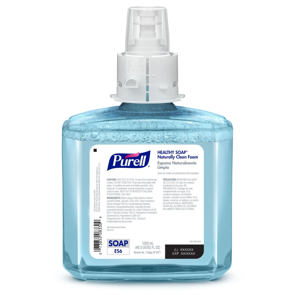 PURELL Brand Naturally Clean HEALTHY SOAP Foam ES6 Refill, Fruit Scent, 40.6 Oz Bottle