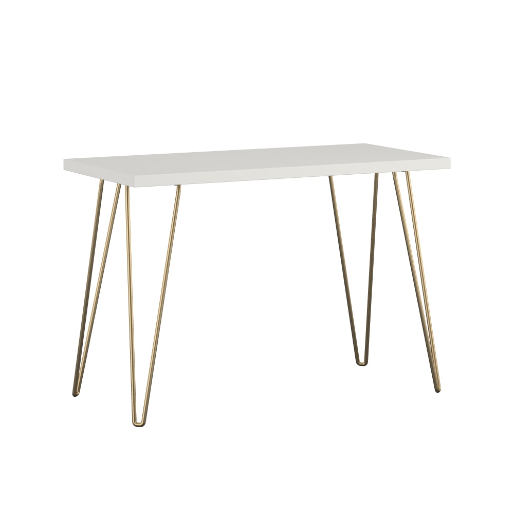 Ameriwood Home Owen 40inW Writing Desk, White/Gold