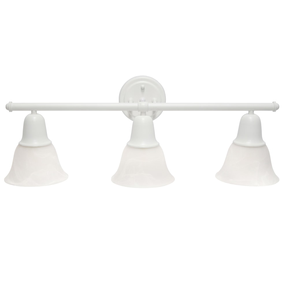 Lalia Home Essentix 3-Light Wall Mounted Vanity Light Fixture, 26-1/2inW, Alabaster White/White