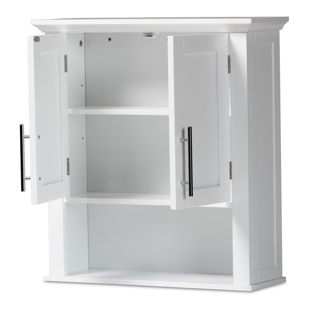 Baxton Studio Turner 23inW 2-Door Bathroom Wall Storage Cabinet, White