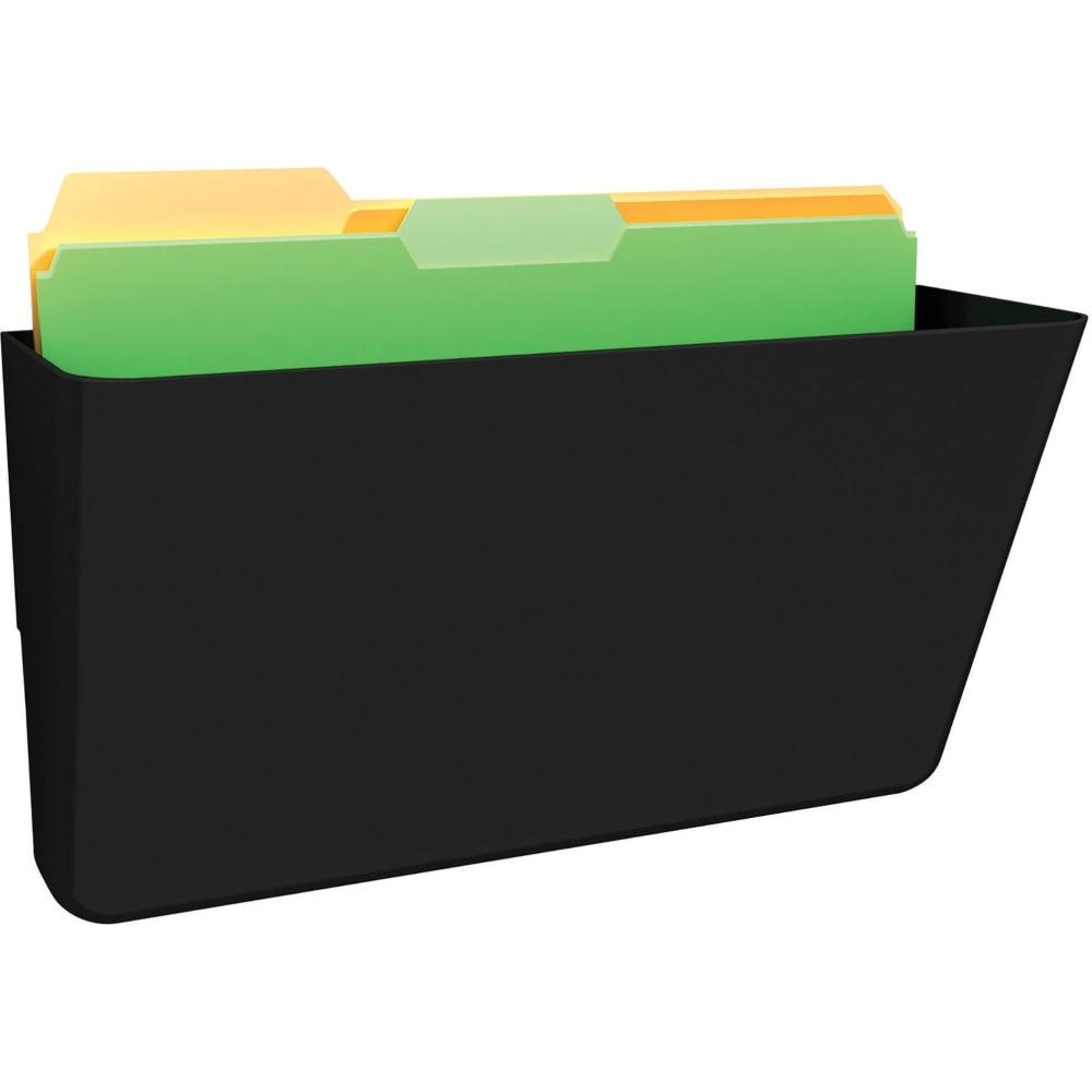 Deflecto DocuPocket Letter Size Wall File, 7inH x 13inW x 4inD, 50% Recycled, Black