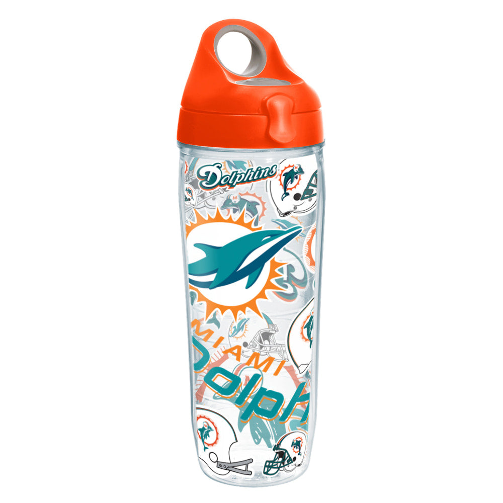 Tervis NFL All-Over Water Bottle With Lid, 24 Oz, Miami Dolphins