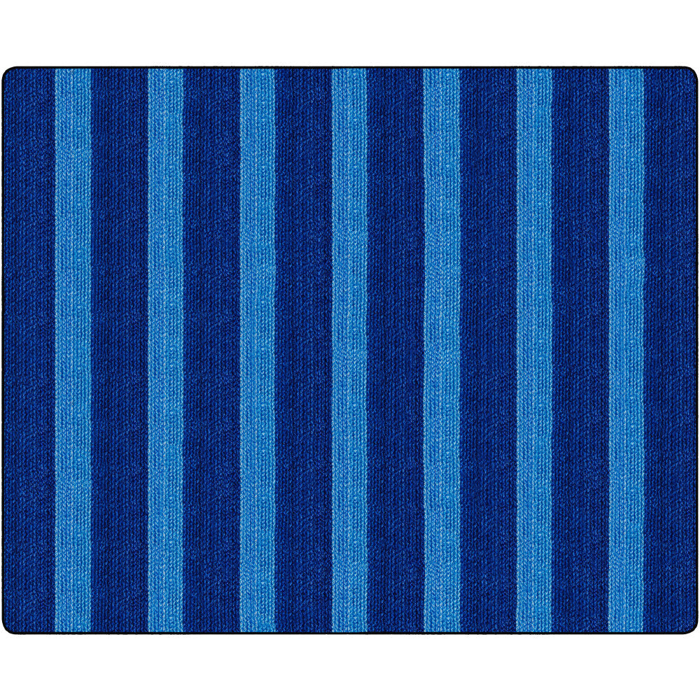 Flagship Carpets Basketweave Stripes Classroom Rug, 10 1/2ft x 13 3/16ft, Blue