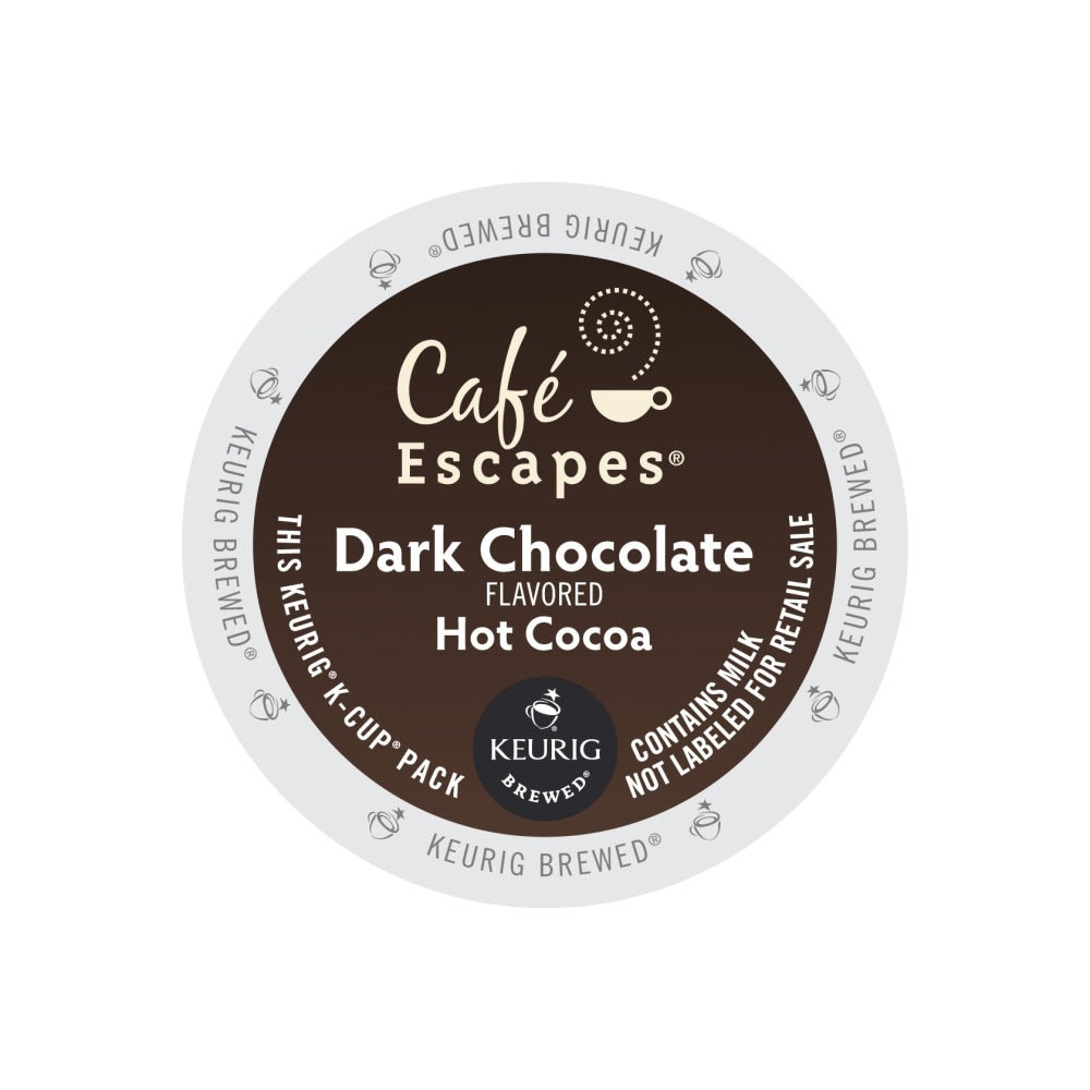 Cafe Escapes Dark Chocolate Hot Cocoa Single-Serve K-Cup, Box Of 24