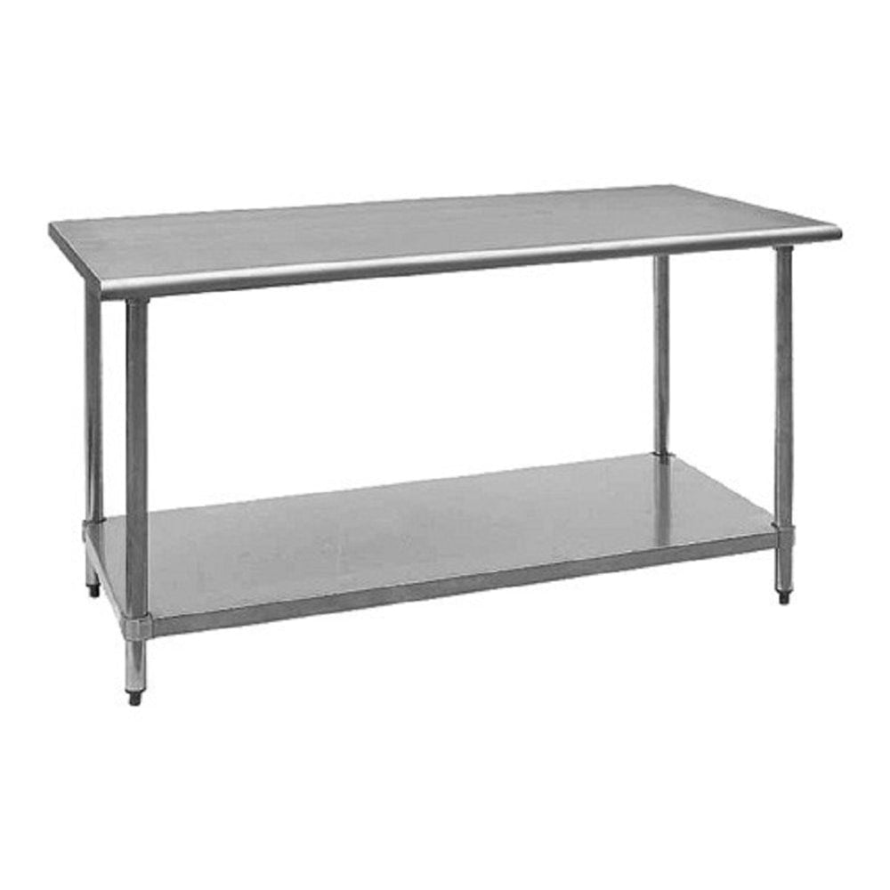 Quantum Stainless Steel Work Table With Adjustable Under-Shelf, 34inH x 60inW x 24inD, Silver