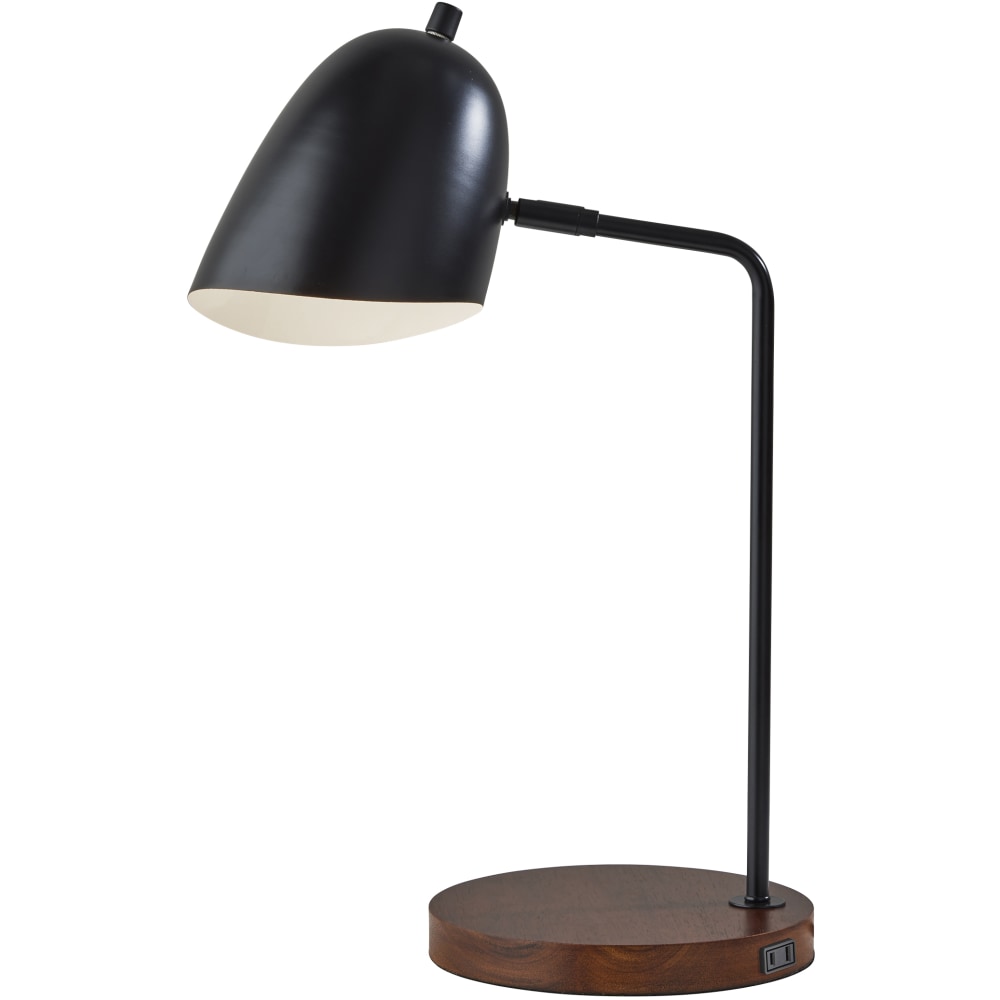 Adesso Simplee Jude Desk Lamp, 19-1/2inH, Walnut/Black