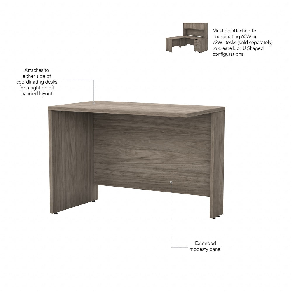 Bush Business Furniture Studio C 42inW Desk Return, Modern Hickory, Standard Delivery