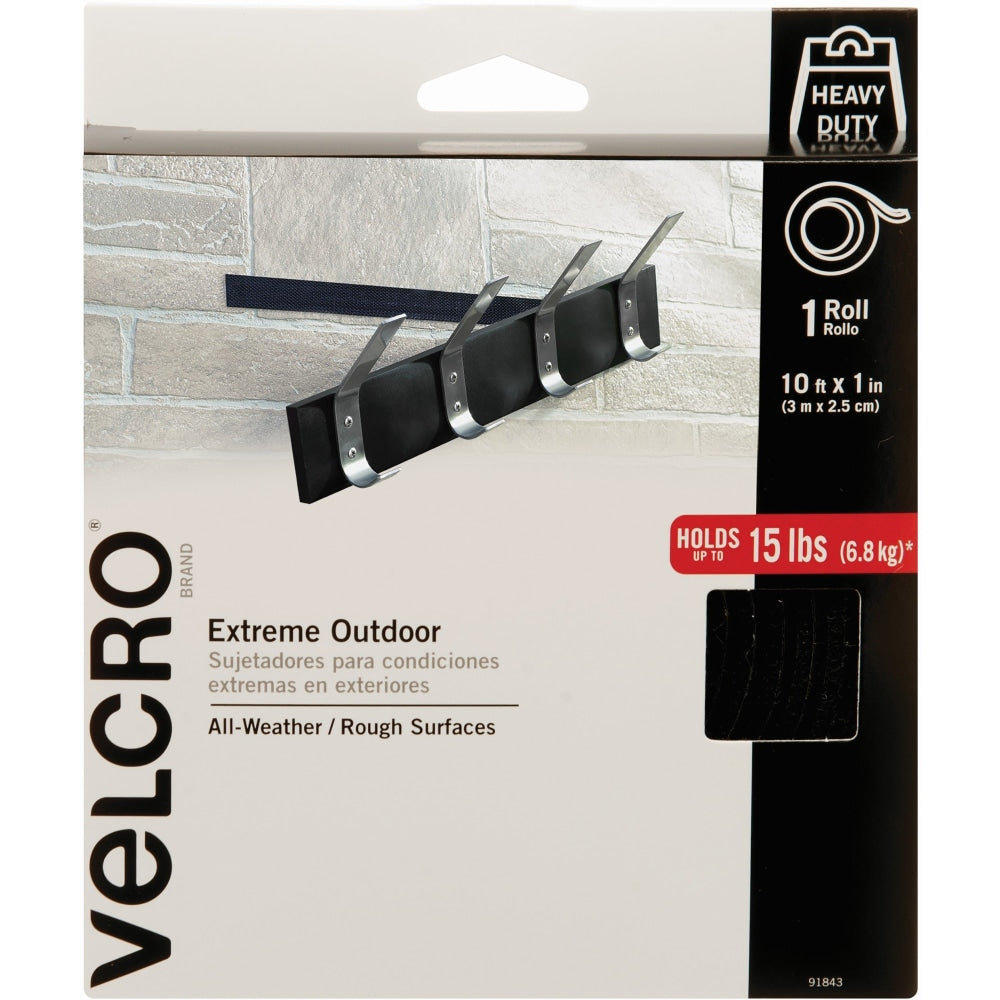 VELCRO Brand Industrial Strength Velcro Self Stick Tape, 10inW x 1ft, Black