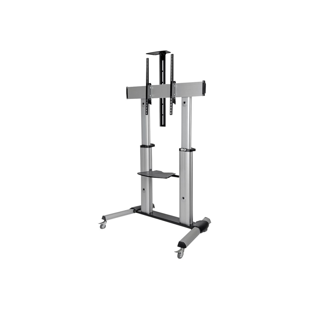 Eaton Tripp Lite Series Heavy-Duty Rolling TV Stand, Height Adjustable, 60in - 100in Screens - Cart - for flat panel / whiteboard / notebook / AV equipment - aluminum, steel - black, silver - screen size: 60in-100in