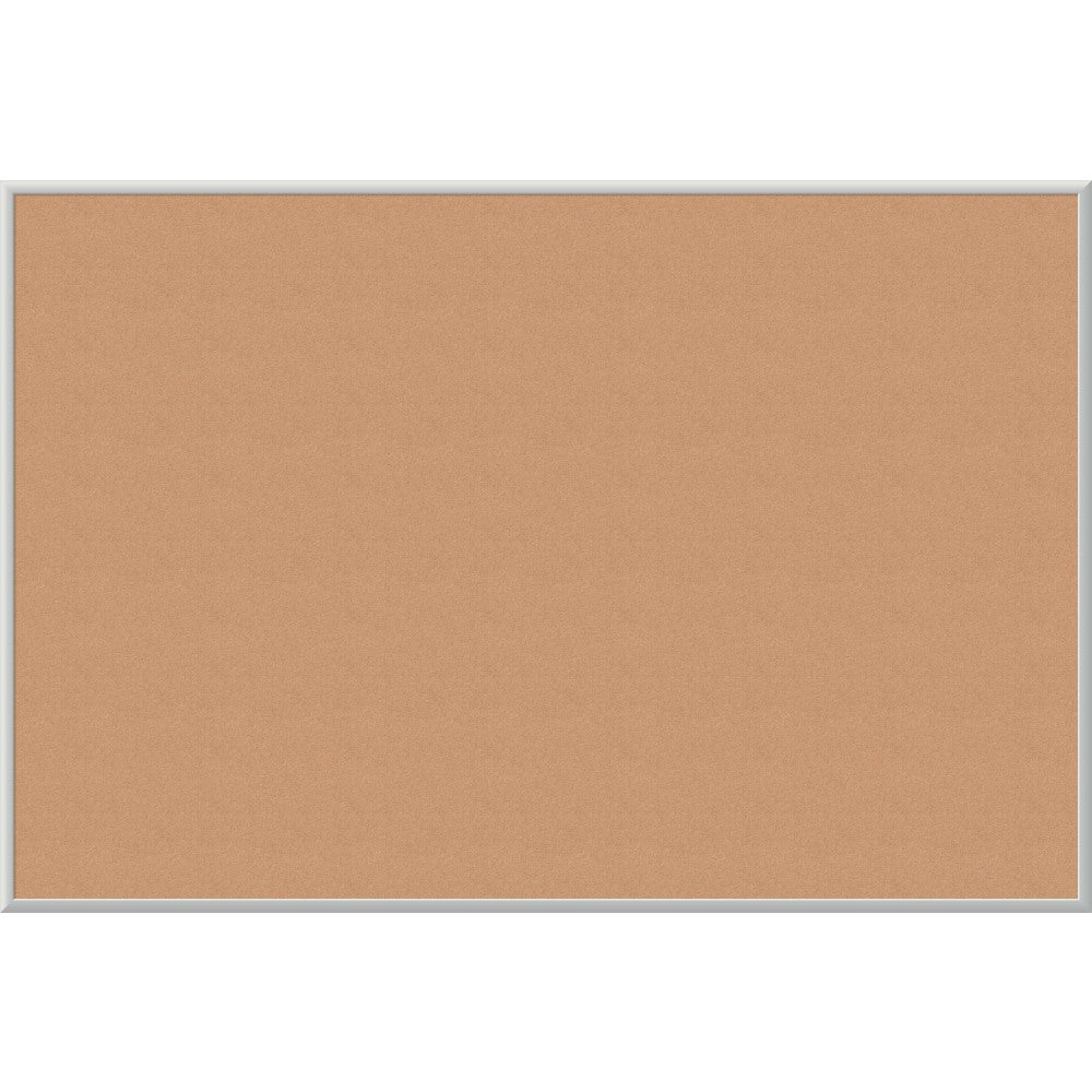 U Brands Cork Bulletin Board, 70in x 47in, Silver Aluminum Frame