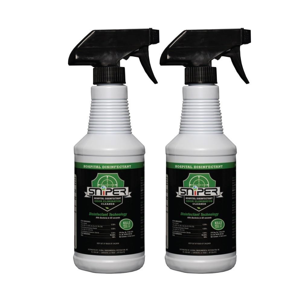 Sniper Hospital Disinfectant Odor Eliminator & All-Purpose Cleaner Spray, 16 Oz, Case Of 2 Bottles