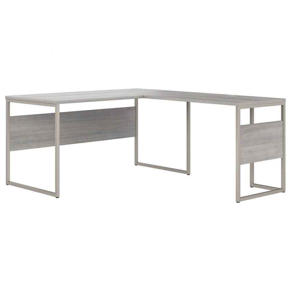 Bush Business Furniture Hybrid 60inW L-Shaped Corner Desk Table With Metal Legs, Platinum Gray, Standard Delivery