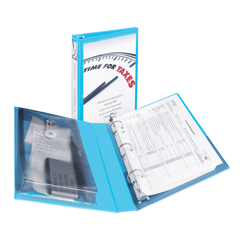 Avery 5-1/2in x 8-1/2in Mini Durable View Protect & Store Binder, 1in Round Rings, Aqua, 1 Mini Binder