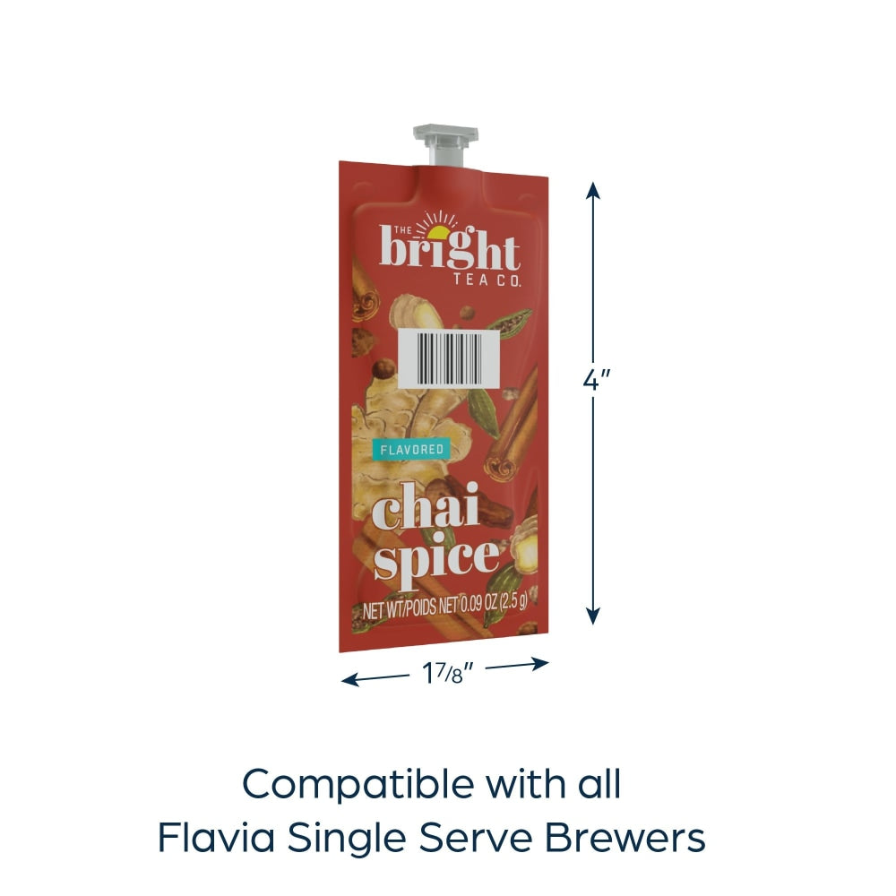 The Bright Tea Co. Chai Spice Tea, Single-Serve Freshpacks, 0.25 Oz, Box Of 100