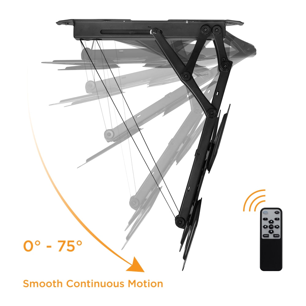 Mount-It! MI-4223 Motorized Ceiling TV Mount For 32 - 55in TVs, 26inH x 26inW x 20-1/4inD, Black