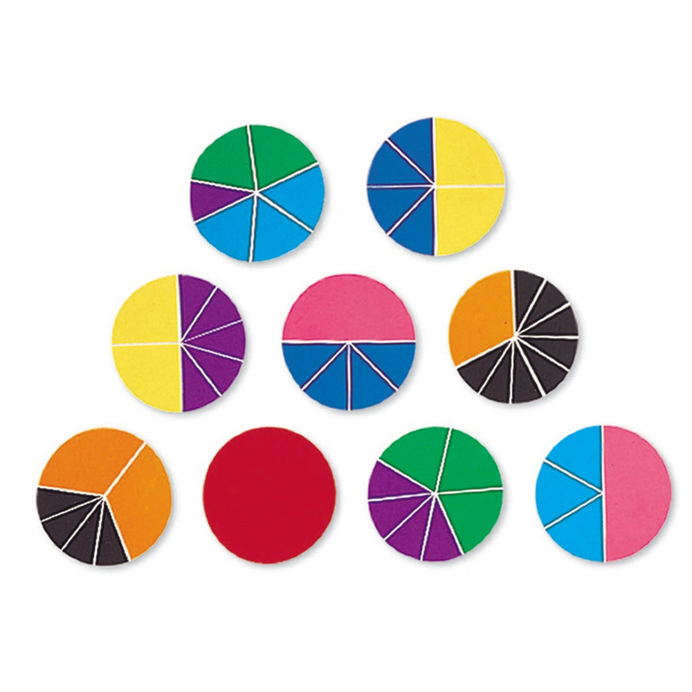 Learning Resources Rainbow Fraction Deluxe Circles, Ages 6-12, Set of 9