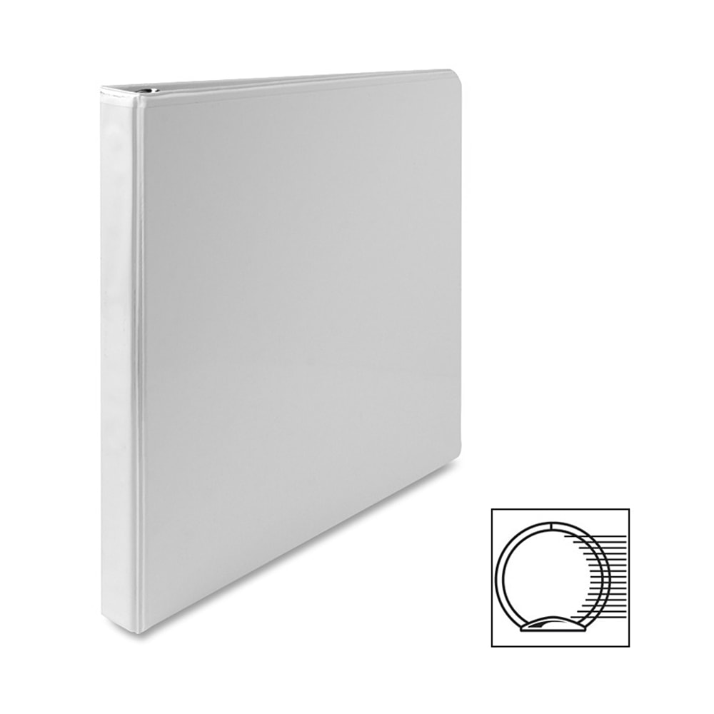 Sparco Premium View 3-Ring Binder, 1/2in Round Rings, 96% Recycled, White