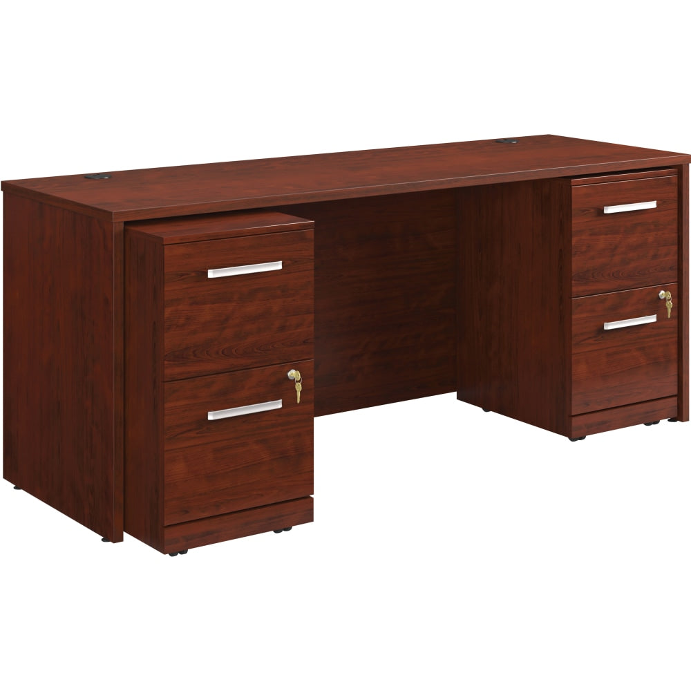 Sauder Affirm Collection Executive Desk With Two 2-Drawer Mobile Pedestal Files, 72inW x 24inD, Classic Cherry