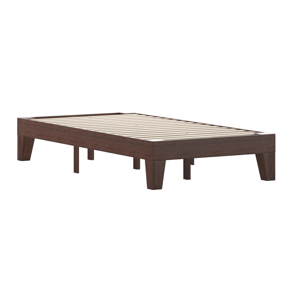 Flash Furniture Evelyn Wood Platform Bed With Wooden Support Slats, Twin, 75inL x 39inW x 75inD, Walnut