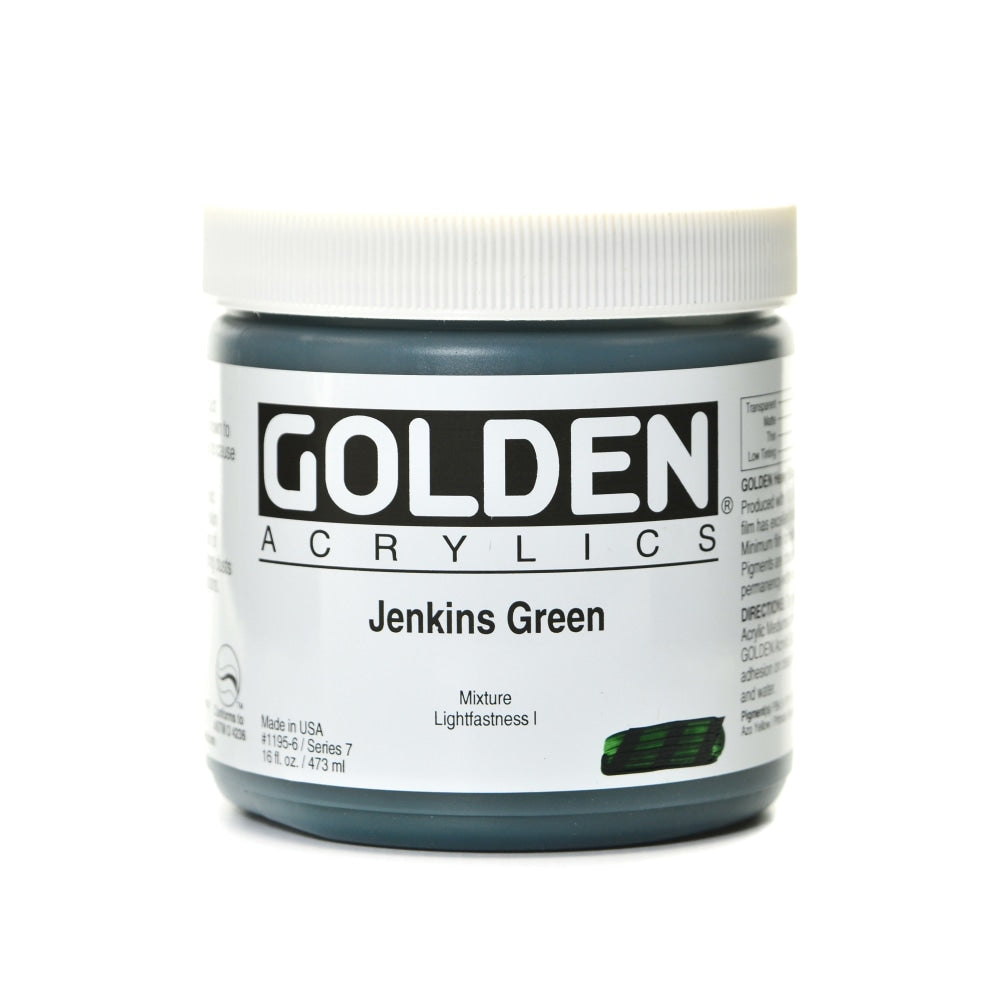 Golden Heavy Body Acrylic Paint, 16 Oz, Jenkins Green