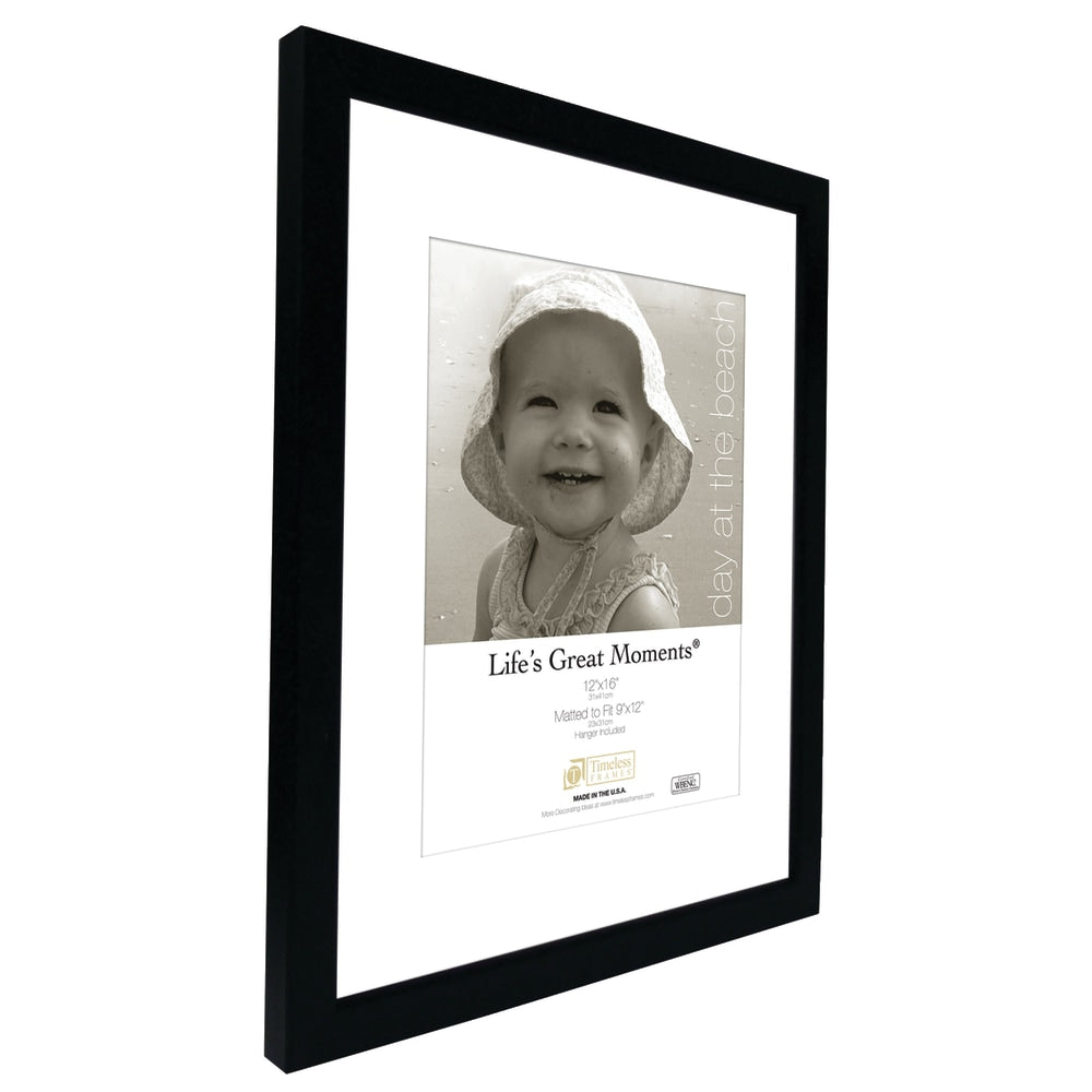 Timeless Frames Lifes Great Moments Picture Frame, 12in x 16in With Mat, Black