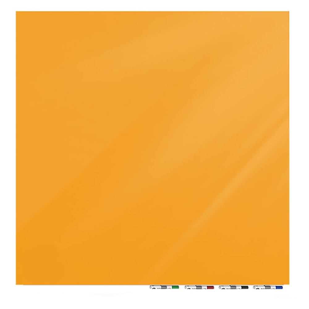 Ghent Aria Low Profile Glassboard, Magnetic, 48inH x 48inW, Square, Marigold