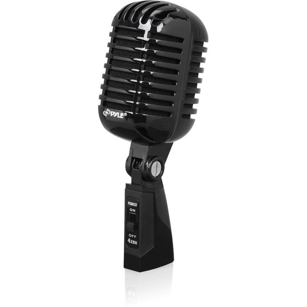 PylePro Classic PDMICR42BK Wired Dynamic Microphone - Black - 6 ft - 30 Hz to 15 kHz - 600 Ohm -50 dB - Stand Mountable - XLR