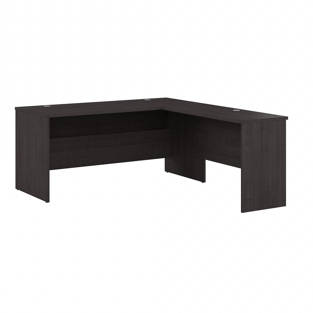 Bestar Ridgeley 65inW L-Shaped Corner Desk, Charcoal Maple