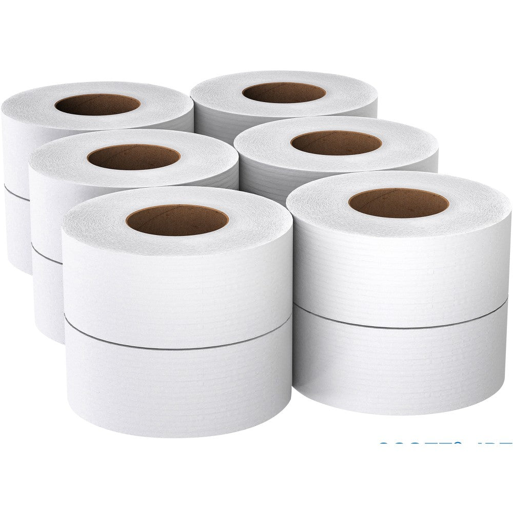 Scott High-Capacity 2-Ply Jumbo Roll Toilet Paper, 25% Recycled, 1000ft Per Roll, Pack Of 12 Rolls