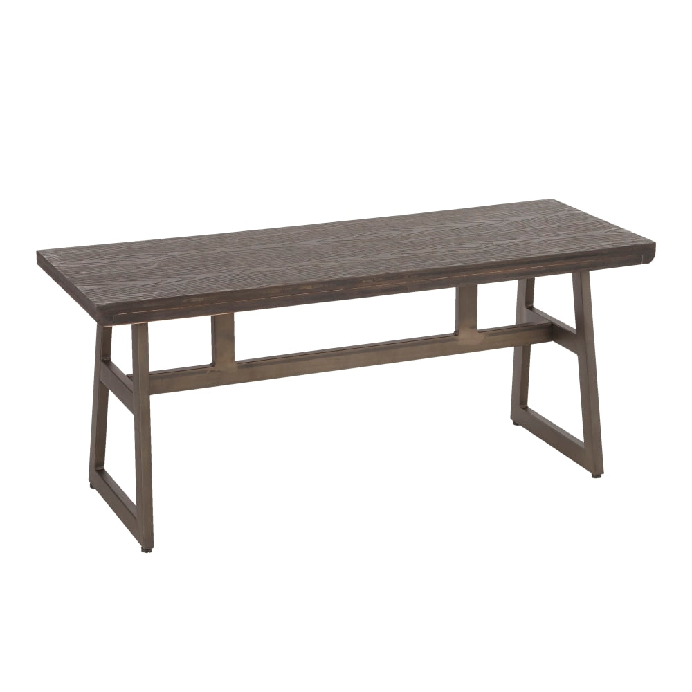 LumiSource Geo Bench, Antique/Espresso