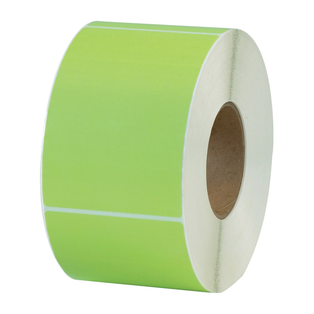 Partners Brand Color Thermal Labels, THL130GN, Rectangle, 4in x 6in, Green, 1,000 Labels Per Roll, Pack Of 4 Rolls