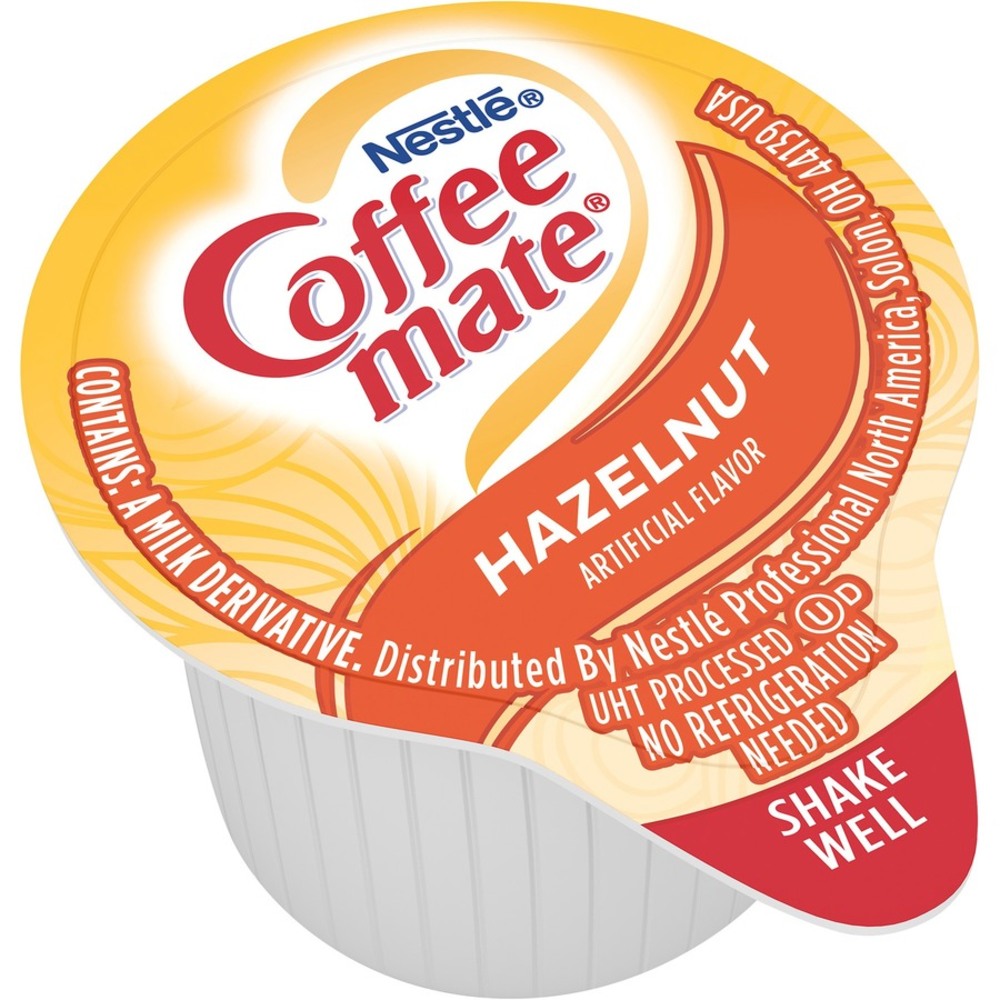 Nestle Coffee-mate Liquid Creamer, Hazelnut Flavor, 0.38 Oz Single Serve x 50