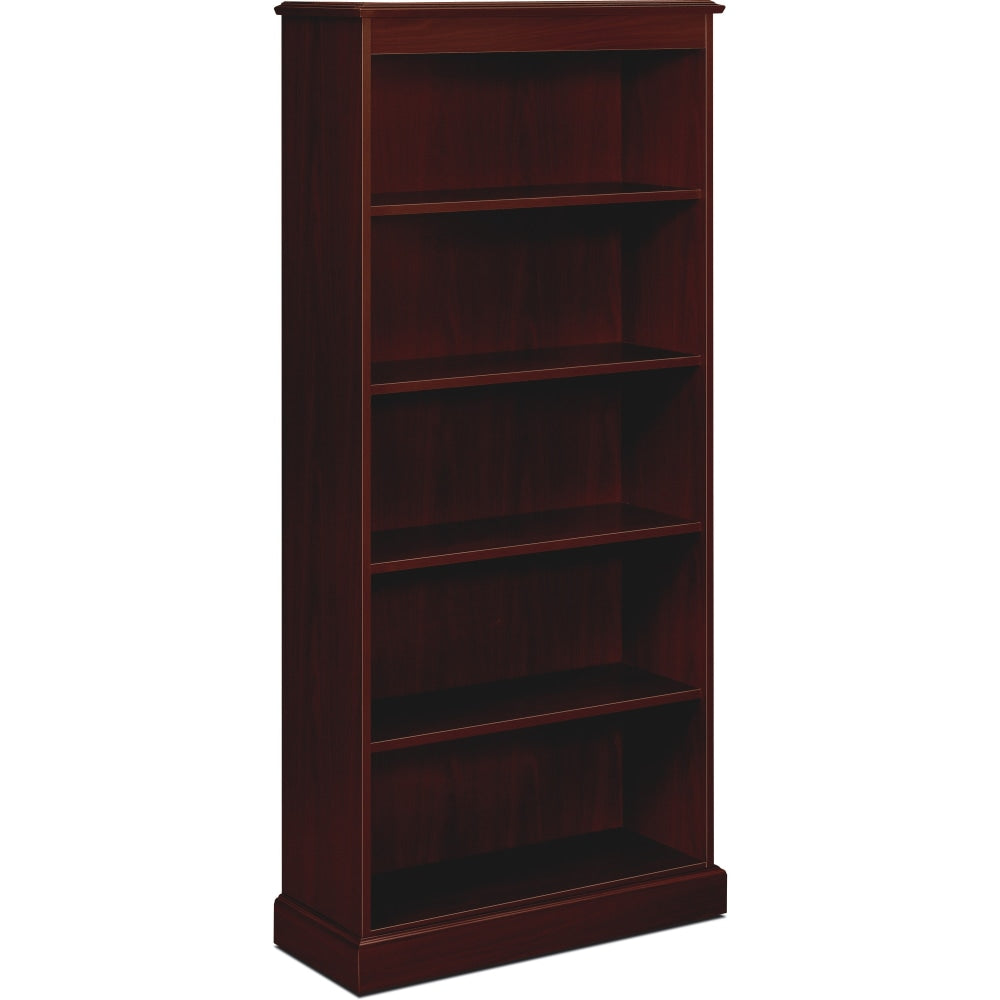 HON 94000 78 1/4in 5-Shelf Traditional Bookcase, Mahogany/Dark Finish, Standard Delivery