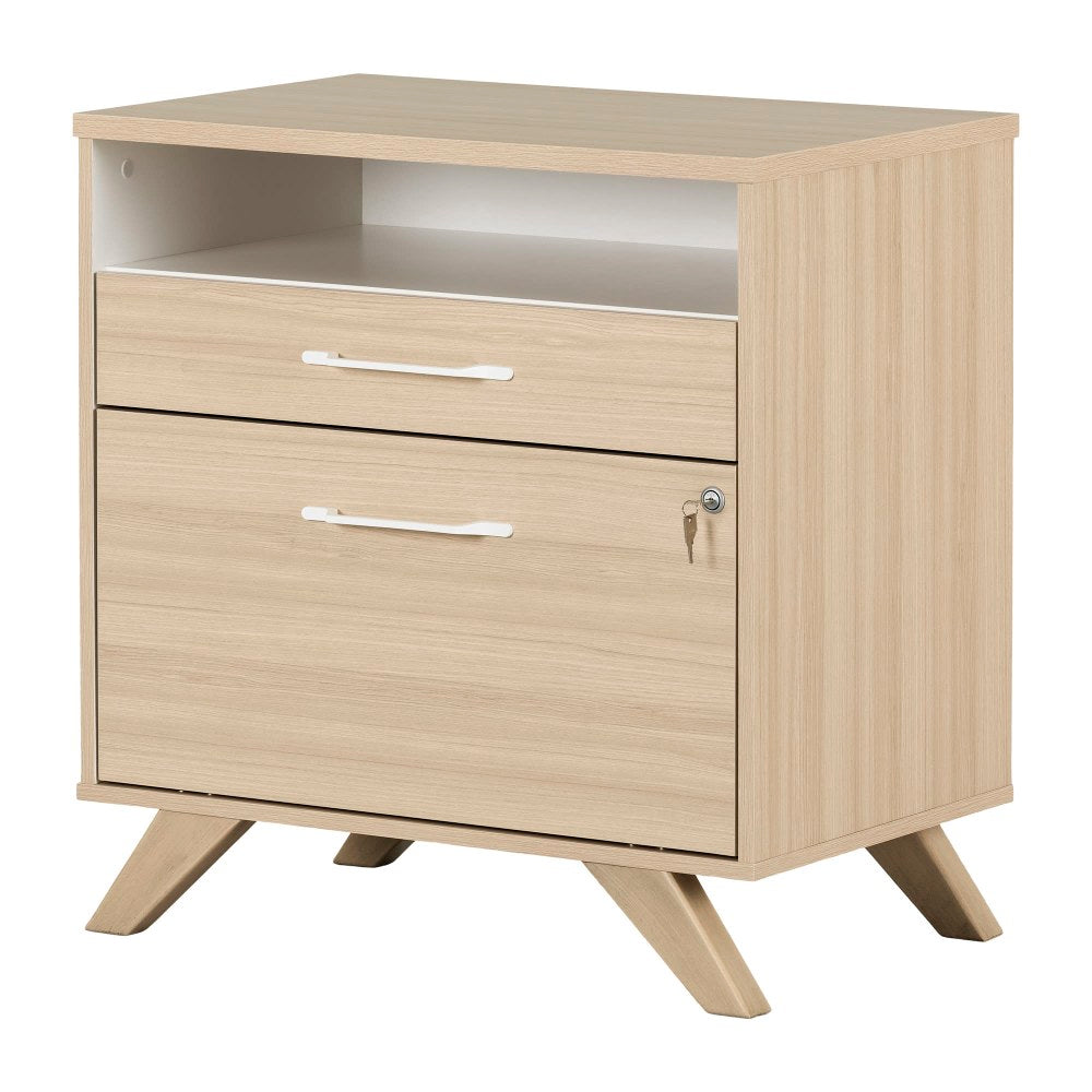 South Shore 33-1/8in x 18-1/2inD Lateral 2-Drawer File Cabinet, Soft Elm/White