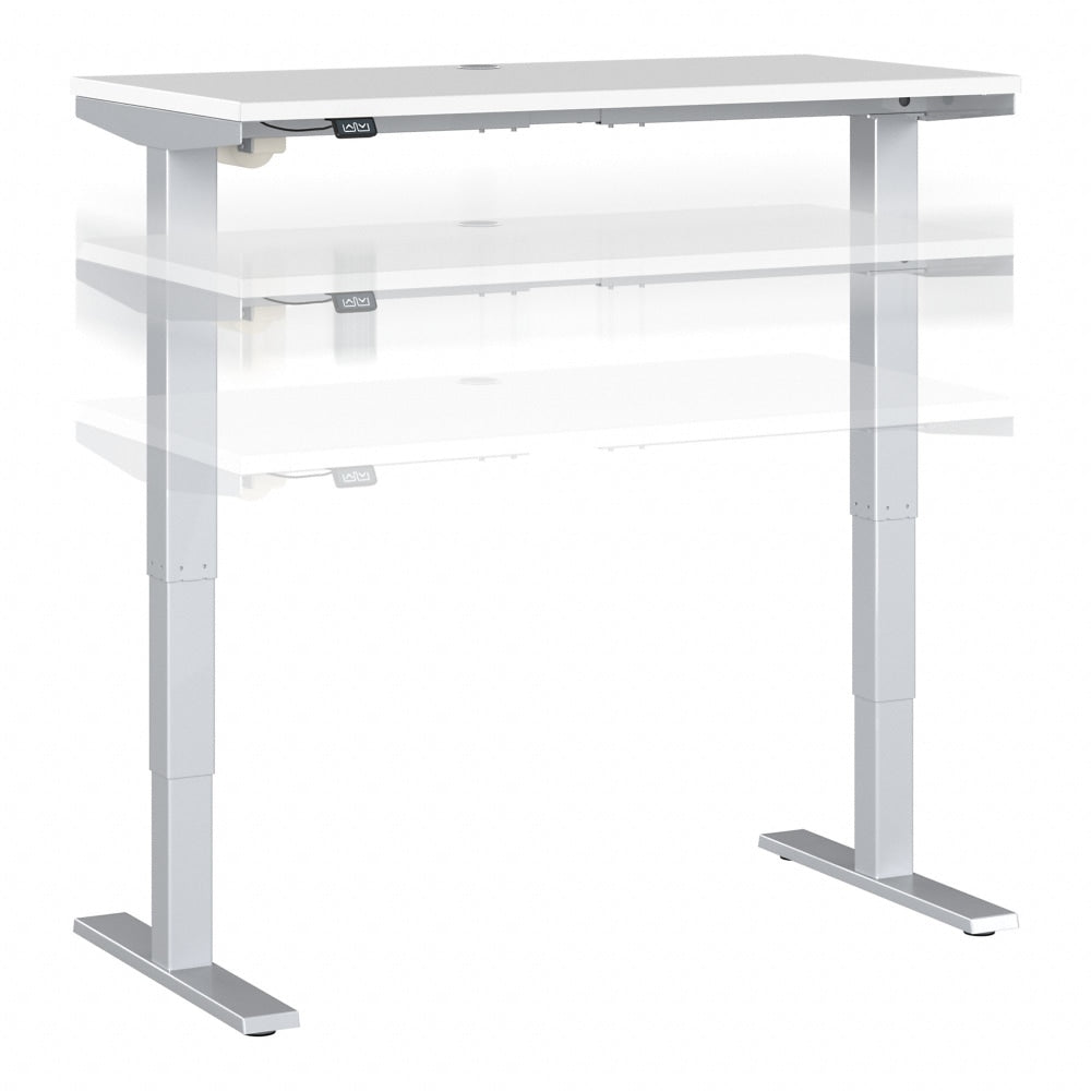 Move 40 Series by Bush Business Furniture Electric 48inW Height-Adjustable Standing Desk, 48in x 24in, White/Cool Gray Metallic, Standard Delivery